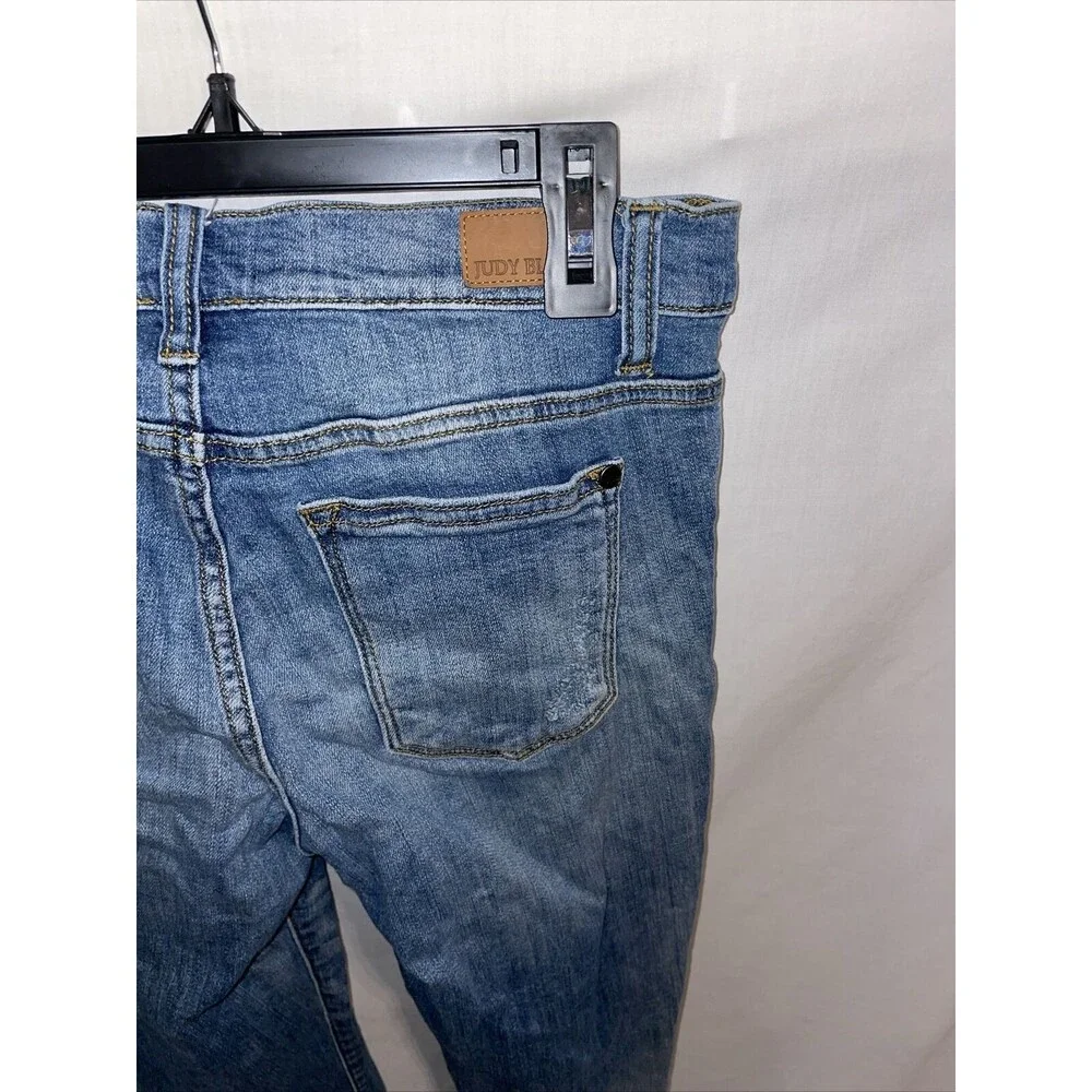 Judy Blue Women’s Skinny Jeans Size 30x32 Blue Straight Cut Distressed Hobo Boho